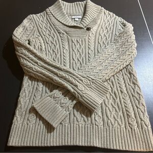 Croft&Barrow Women’s Cable Knit Chucky Sweater Olive/green Size Large EUC